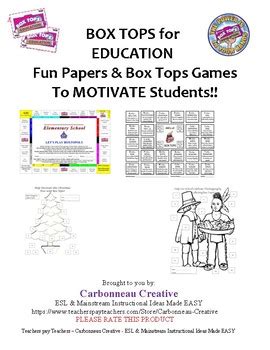 Box Tops for Education Collection Sheets by Carbonneau Creative | TpT