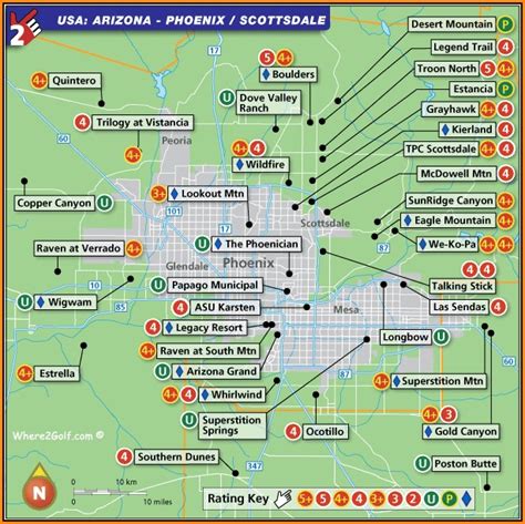 Phoenix Golf Courses Map - map : Resume Examples #1ZV8apM23X