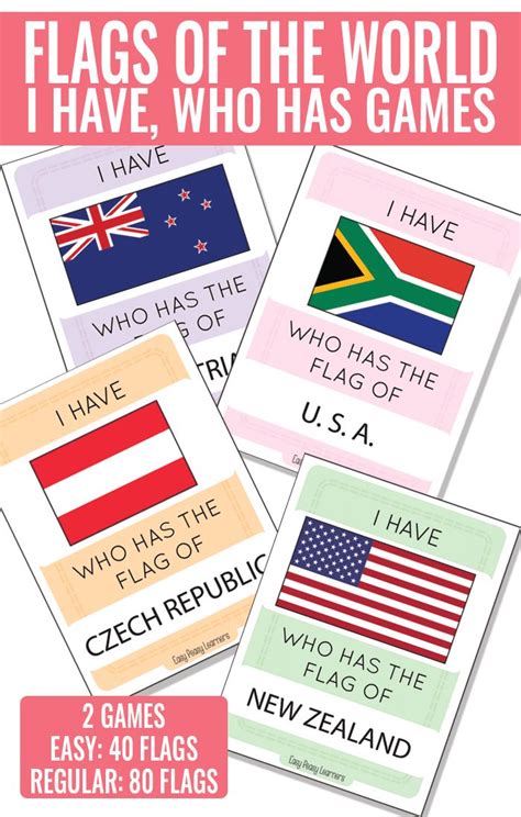 I Have Who Has Flags Game | Geography games for kids, Flag game ...