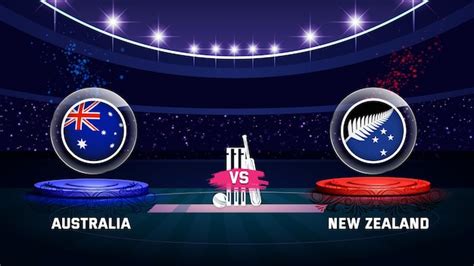 Premium Vector | Australia vs new zealand cricket championship match ...