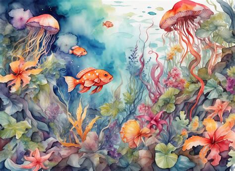 Under the Sea Watercolor Background Graphic by mimishop · Creative Fabrica