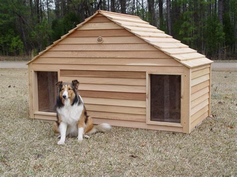 Large Duplex Two Door Dog House - Custom Wooden Dog House