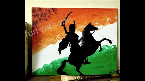 Rebuplic day painting of jhansi ki rani with easy tricks - YouTube