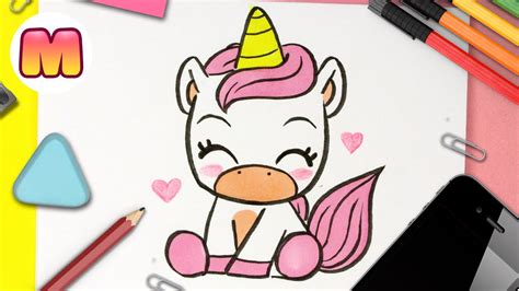 COMO DIBUJAR UN UNICORNIO KAWAII aprender a dibujar y colorear dibujos de unicornios facil