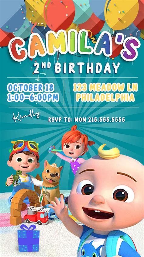 Cocomelon Birthday Invitation Template Free