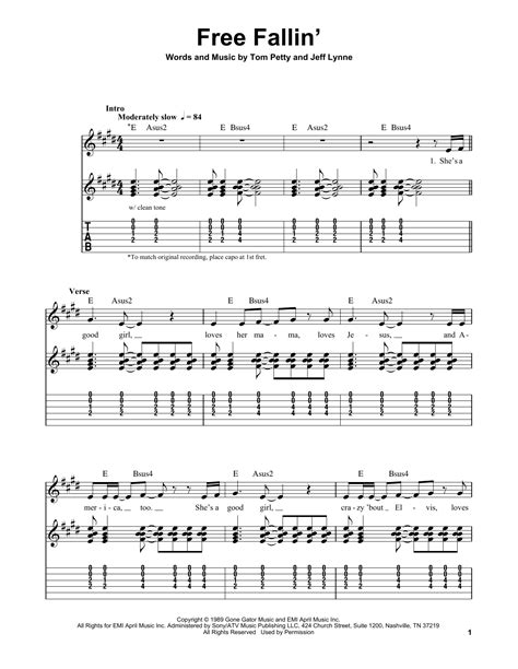 Free Fallin' by Tom Petty - Easy Guitar Tab - Guitar Instructor