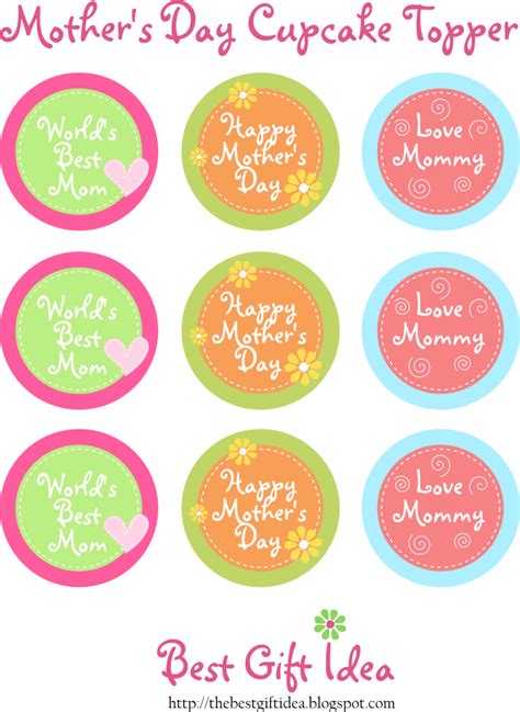 Free Printable Cupcake Toppers Mother's Day | Cupcake toppers printable, Mothers day cupcakes ...