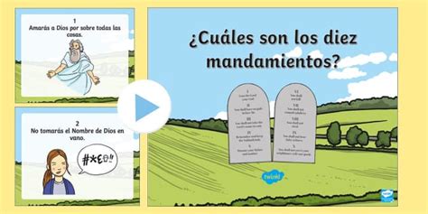 PowerPoint: Los diez mandamientos para niños (teacher made)