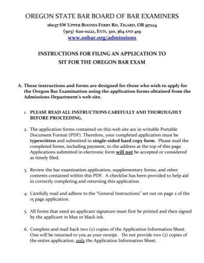 Applications - Oregon State Bar