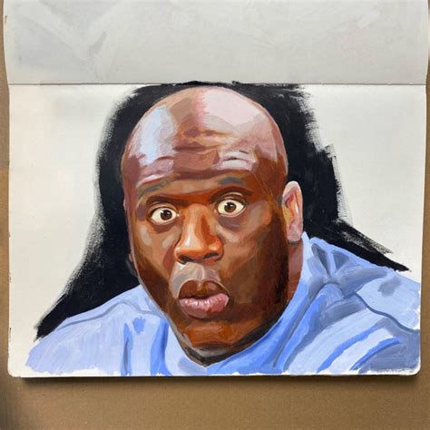 Shaq, Me, Oil Paint and Pencil on Paper, 2022 : r/Art