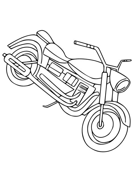 Free Printable Motorcycle Easy Coloring Page, Sheet and Picture for Adults and Kids, Girls and ...