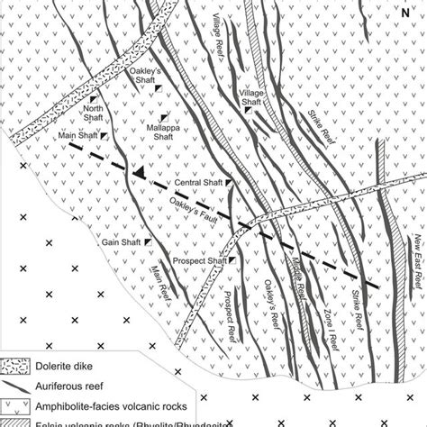 Geological map of the Hutti underground gold mines area. The study area... | Download Scientific ...