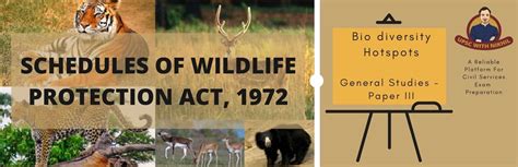 Schedules of Wildlife Protection Act, 1972