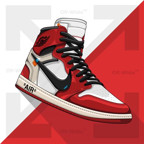 Off-White Jordan 1 Chicago Digital Drawing :: Behance