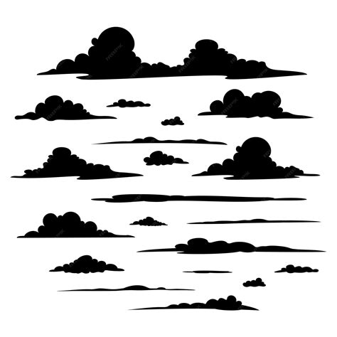 Premium Vector | Silhouettes of clouds vector design collection of various cloud shapes