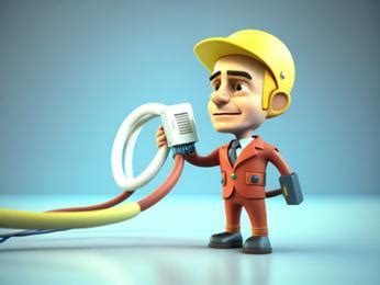 A cartoon character holding a power cord and a blow dryer Image ...