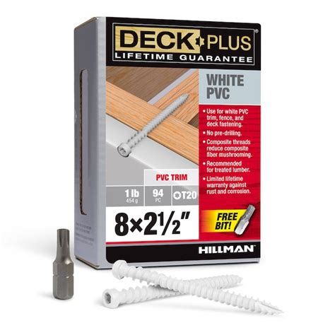 Deck Plus #8 x 2-1/2-in White Ceramic Deck Screws (1-lb) at Lowes.com