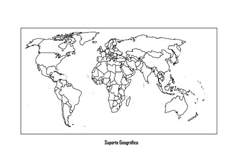 Mapa Mundi Para Colorir Com Países - REVOEDUCA