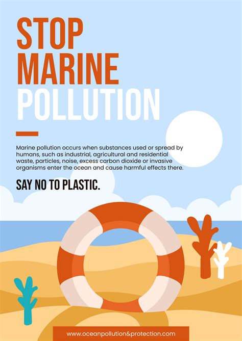 Ocean Pollution Illustration Campaign Poster | Poster Template