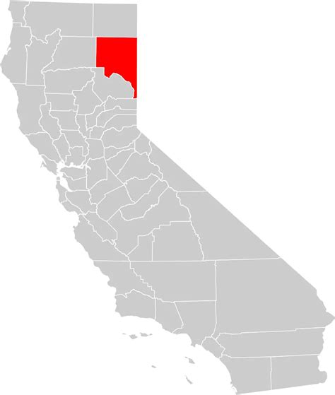 California County Map (lassen County Highlighted) - MapSof.net