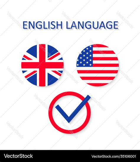 English and us language icon british Royalty Free Vector