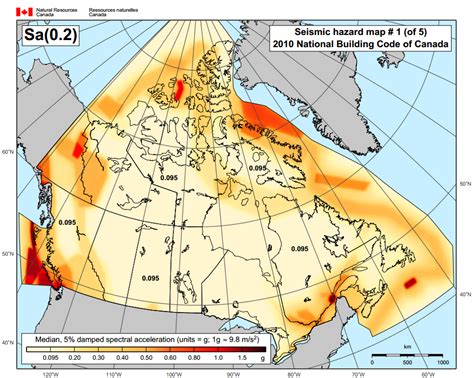 Seismic Hazard Map of Canada [932 x 745] : MapPorn