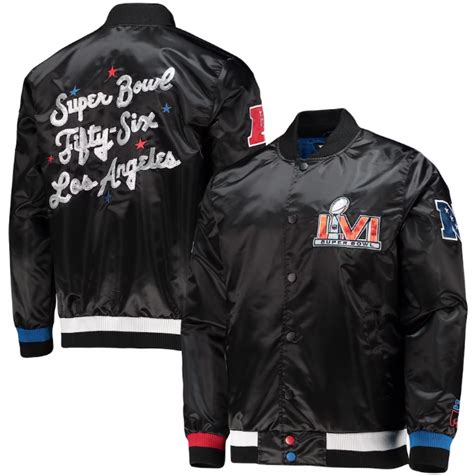 Starter Michael Strahan Super Bowl LVI Satin Varsity Jacket