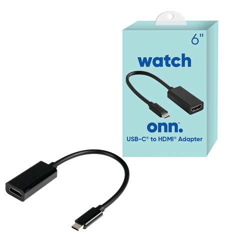 onn. 6" USB-C to HDMI Adapter, Black - Walmart.com