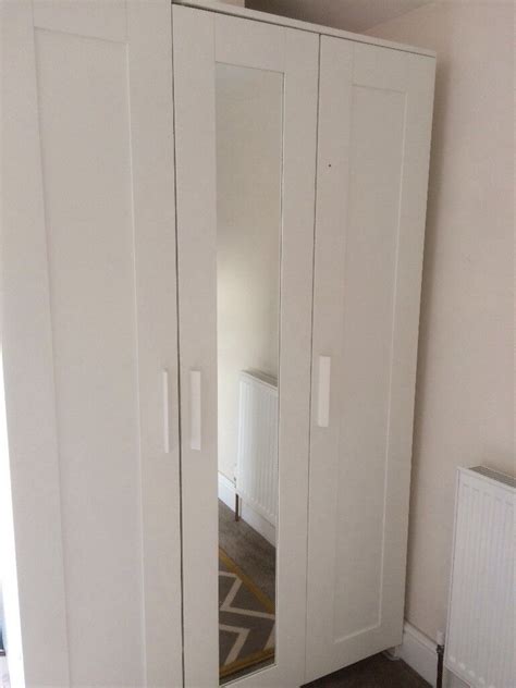 IKEA BRIMNES 3 DOOR WHITE WARDROBE WITH MIRROR | in Portishead, Bristol ...