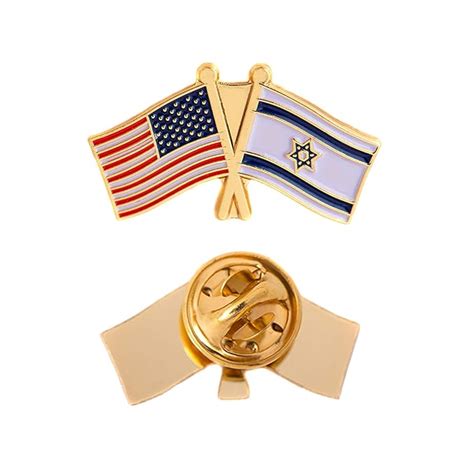 Amazon.com: Israel Country Double Flag Lapel Pin Enamel with United ...