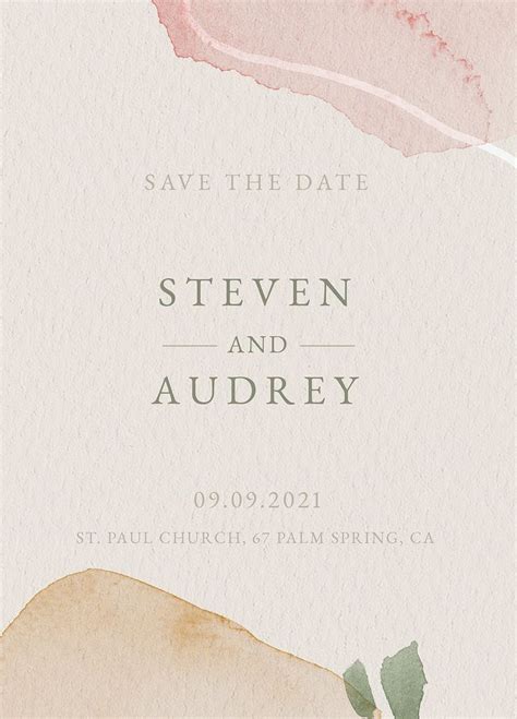 Beige wedding invitation card template vector | premium image by rawpix… | Wedding invitation ...