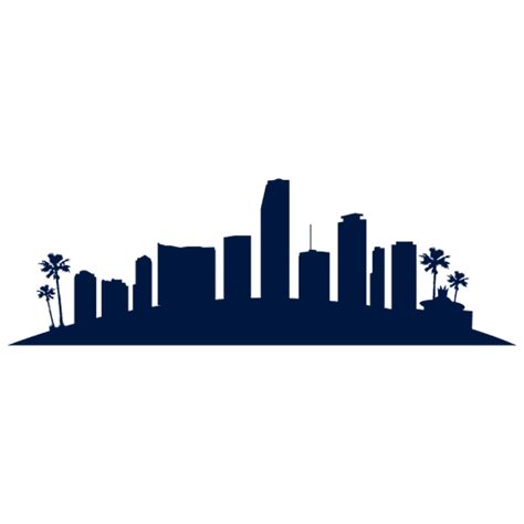 Miami skyline silhouette in blue #AD , #SPONSORED, #SPONSORED, #skyline ...