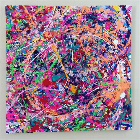 Neon Abstract Art Splatter Painting Colorful Canvas Art Large - Etsy ...