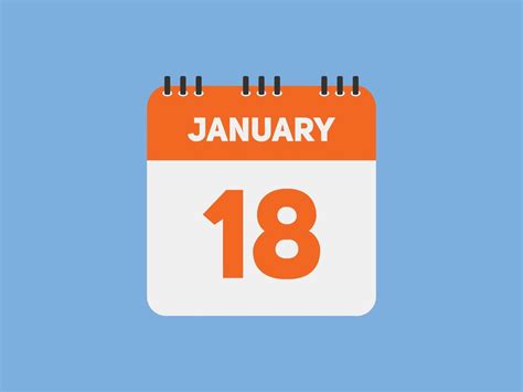 january 18 calendar reminder. 18th january daily calendar icon template ...