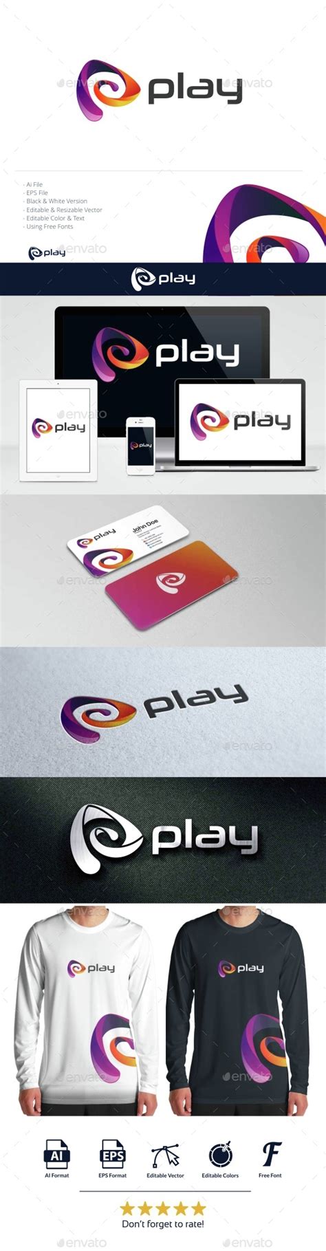 Colorful Play Logo by c032h | GraphicRiver