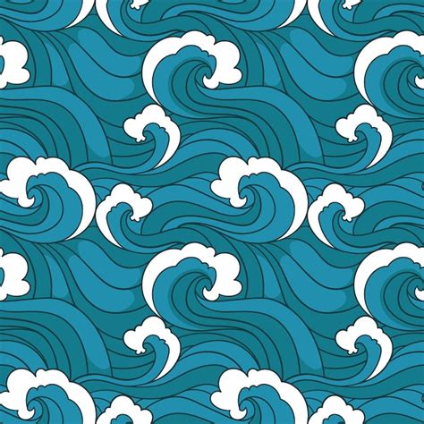 Free Vector | Hand drawn japanese wave pattern illustration