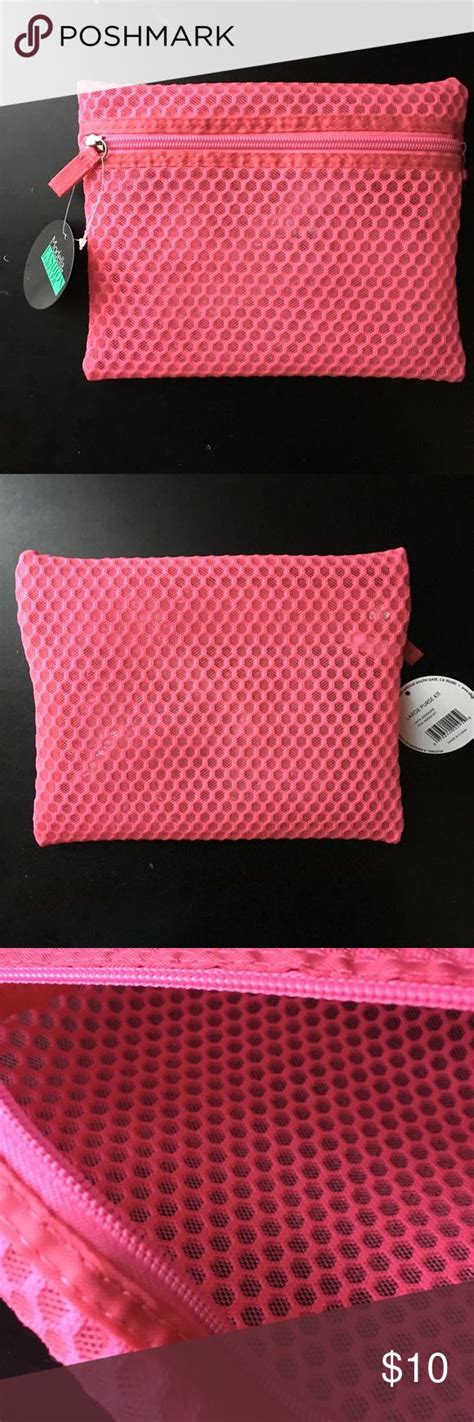 MODELLA* 8.5x6.75" Cosmetic Bag Pink Mesh Hexagon | Pink bag, Cosmetic bag, Bags