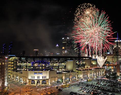 PNC Park Fireworks 2012 | three shots f/14 6" ISO-100 | Flickr