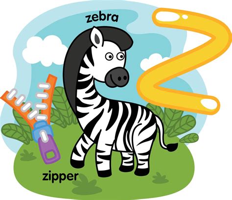 Alphabet Isolated Letter Z-zebra-zipper illustration,vector 5107435 Vector Art at Vecteezy