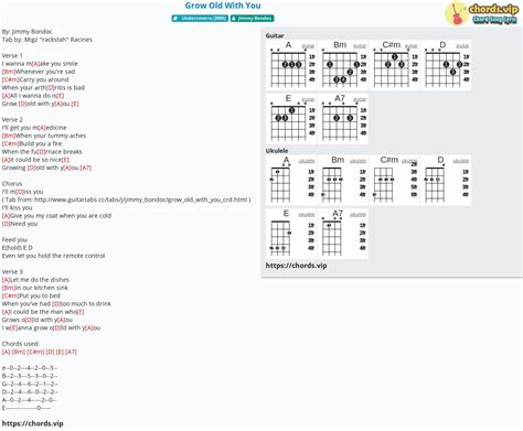 Hợp âm: Grow Old With You - cảm âm, tab guitar, ukulele - lời bài hát ...