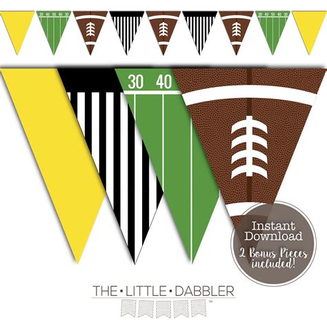 Printable Football Banner -- Super Bowl Party Banner, Football Birthday Banner, Sports Theme ...