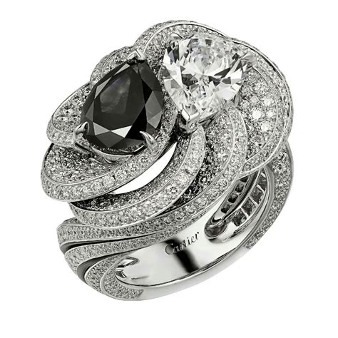 Cartier Carbonado ring in white gold with black and white diamonds | High jewelry, Jewelry ...