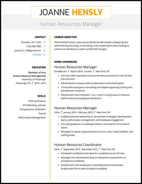 8 Human Resources (HR) Resume Examples For 2021