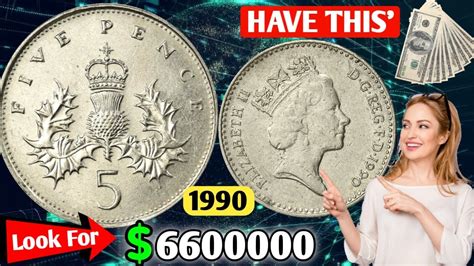 UK 1990 Elizabeth 5 Pence Coin Value | How Much is a 5 Pence Worth? - YouTube