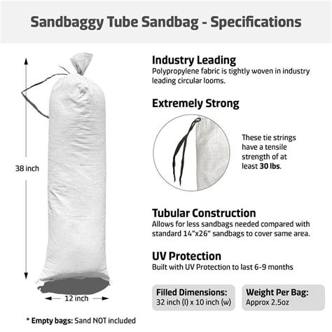 Tube Sandbags 12-inch x 38-inch - Extremely Strong – Sandbaggy