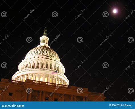 Dome of the Capitol (Congress) Building by Night Stock Image - Image of ...