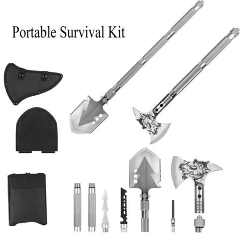 Camping Shovel Axe Set Folding Portable Toolkit Outdoor Survival Kit w ...