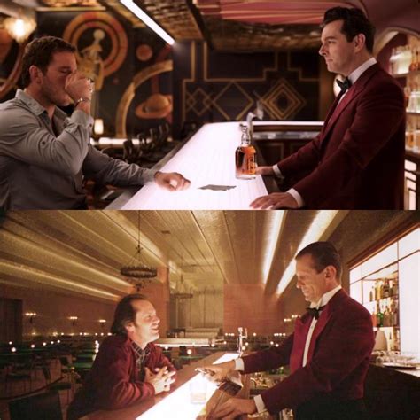 In the film "Passengers" (2016), the bar scenes and bartender plays are ...