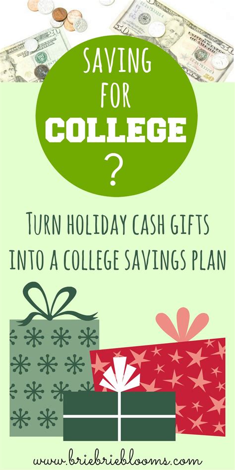 Turn holiday cash gifts into a college savings plan - Brie Brie Blooms