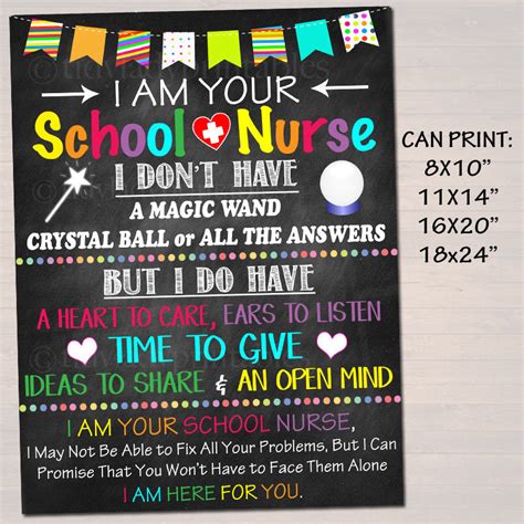 I Am Your School Nurse Poster | TidyLady Printables